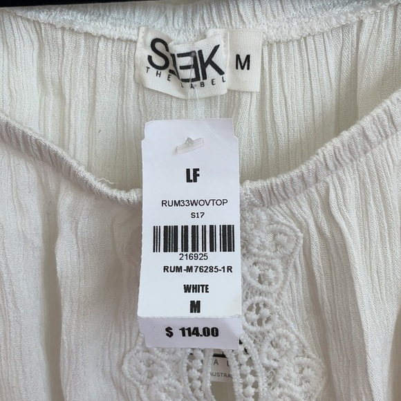 NWT Seek the label Offwhite cropped woven top med - Picture 5 of 9